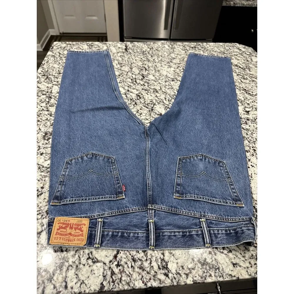 Levi's Men's Straight Jeans Blue Cotton 40x30‎ 505 Original Fit Jeans 2nd